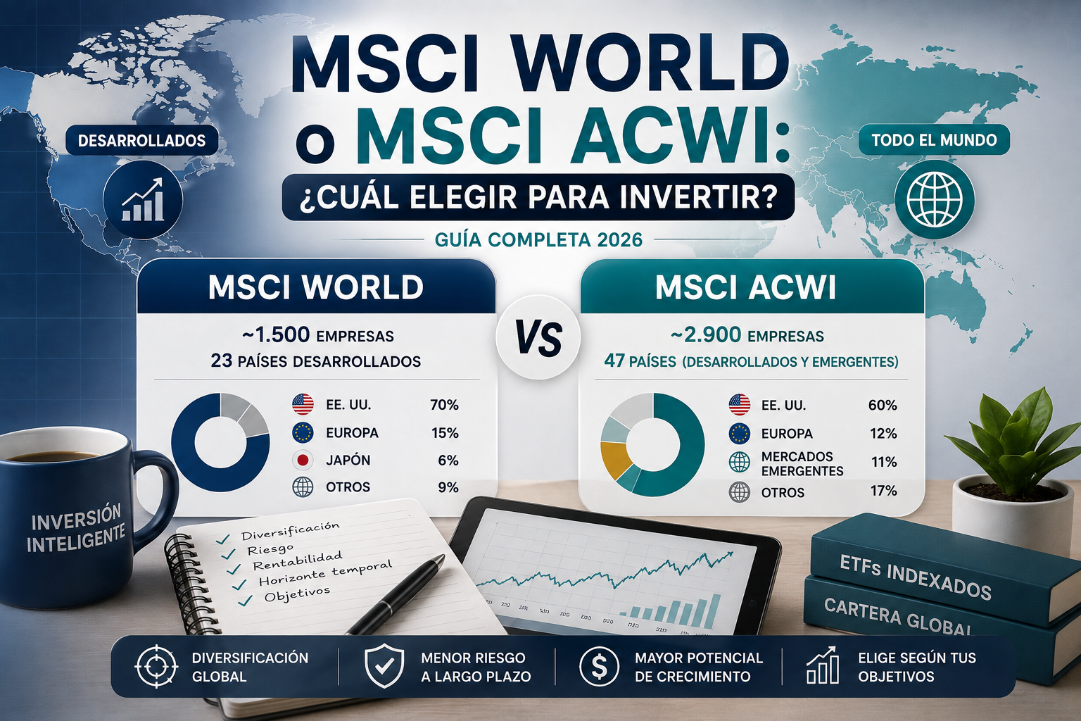 Comparativa MSCI World vs MSCI ACWI
