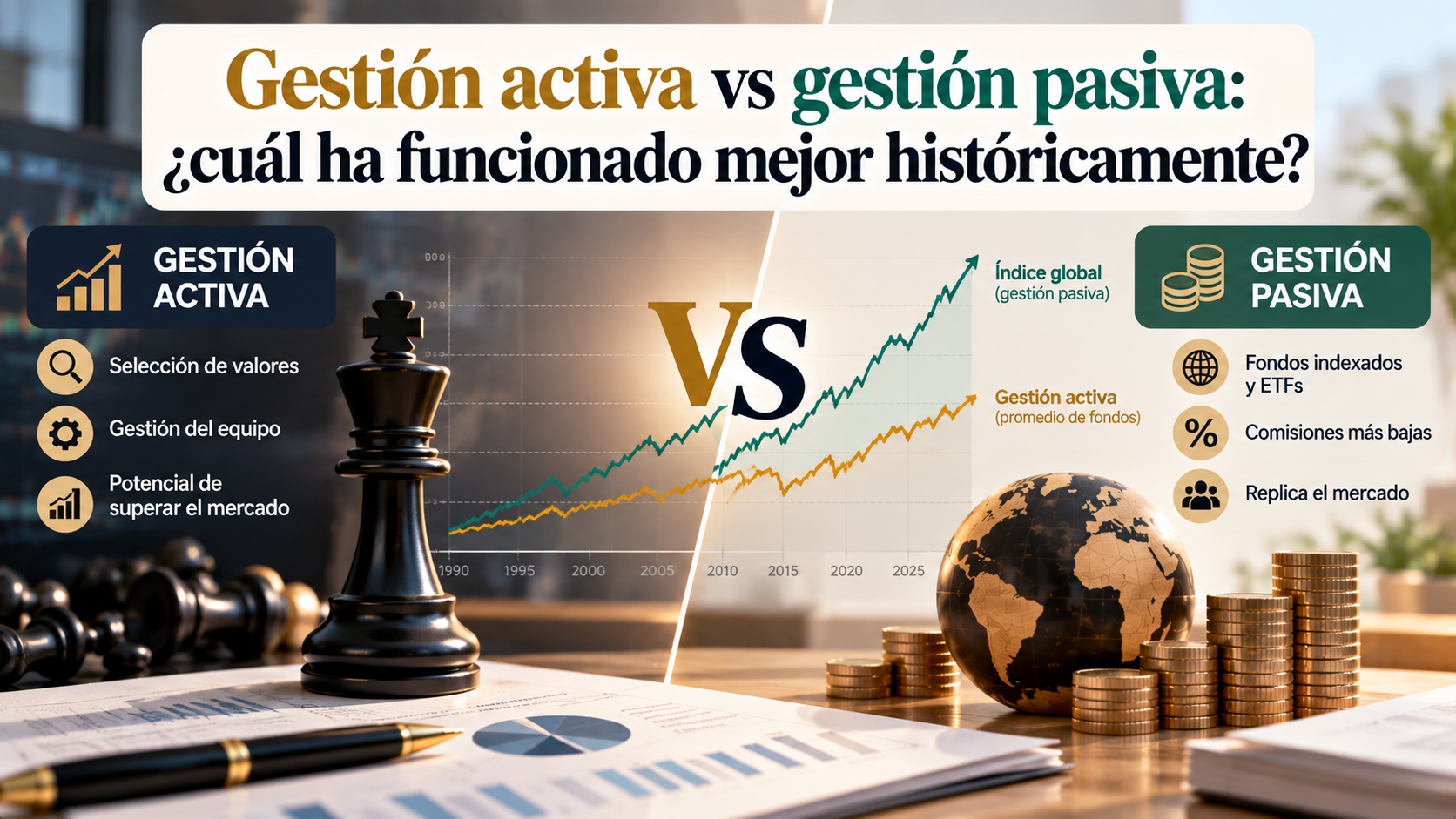 Comparativa entre gestión activa vs gestión pasiva