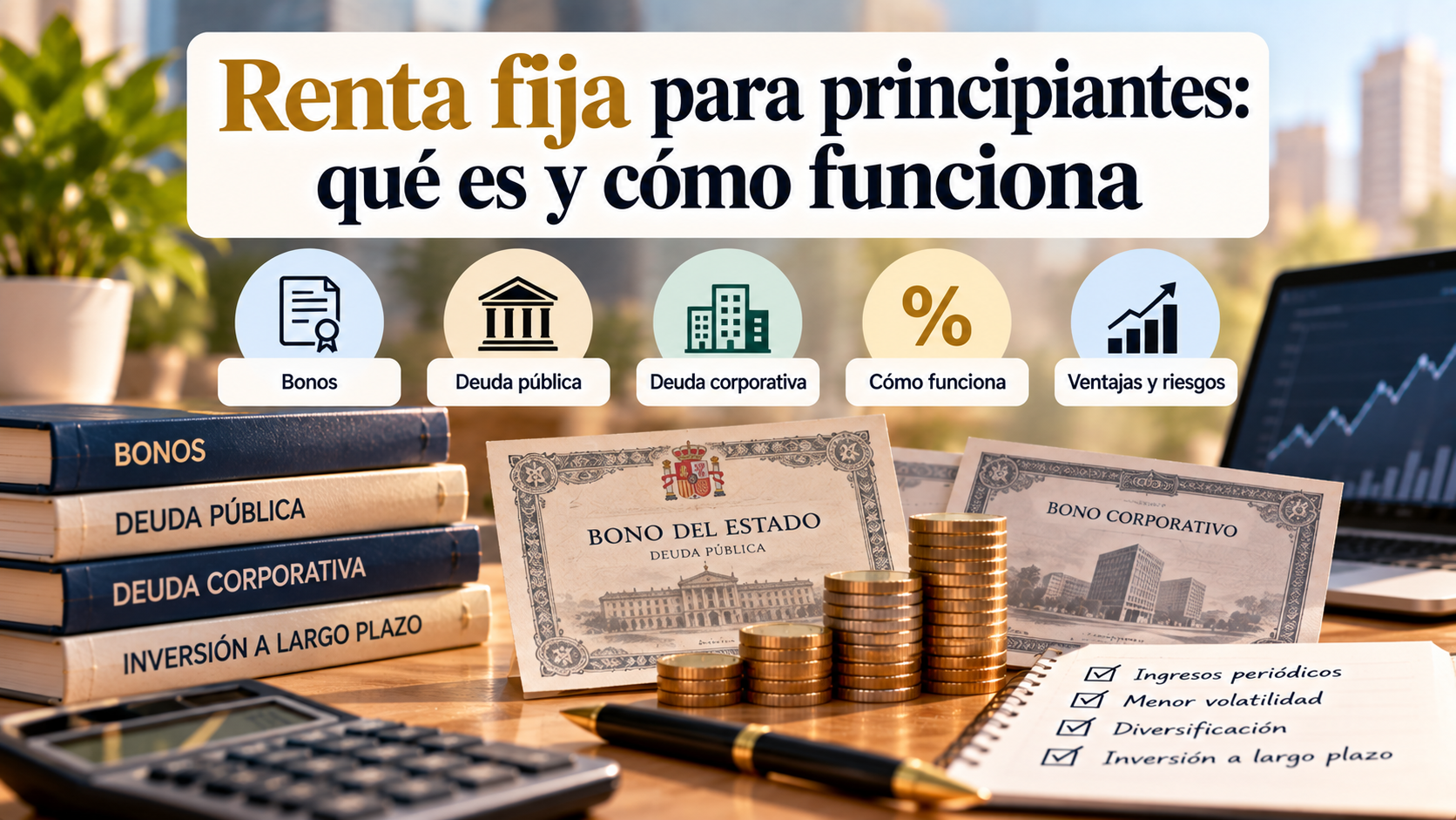 Gráfico explicativo sobre qué es la renta fija y cómo invertir en bonos y letras del tesoro en España - DineroClaro