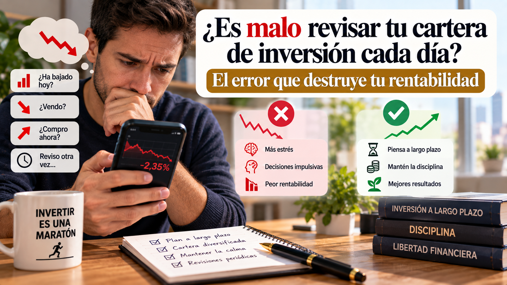 Error de revisar la cartera de inversión todos los días
