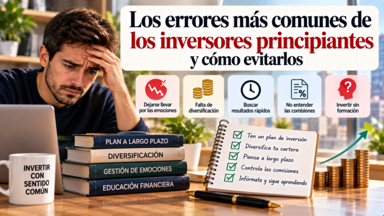 Composición infográfica sobre los errores más comunes al invertir dinero - DineroClaro