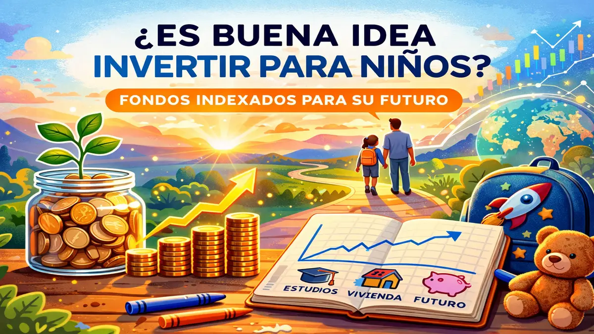 Gráfico conceptual sobre cuentas de menores y cómo invertir en fondos indexados para niños en España - DineroClaro