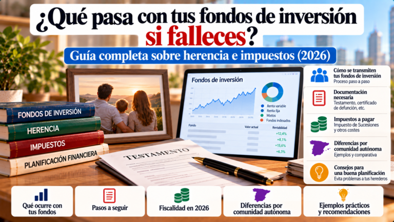 Herencia de fondos indexados e impuestos en España: testamento, sucesión y planificación fiscal en 2026.