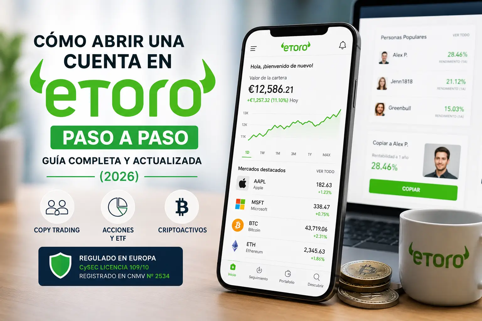 Cómo abrir una cuenta en eToro paso a paso y utilizar su plataforma de inversión