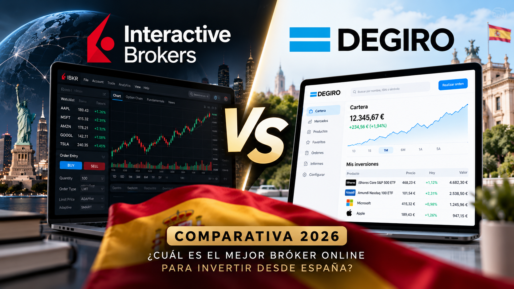 Comparativa de brókers online en España: Interactive Brokers vs DEGIRO 