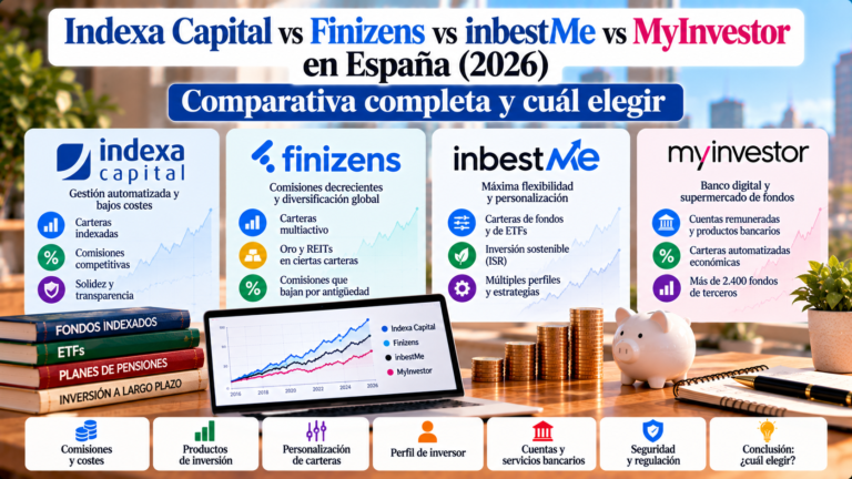 Comparativa de roboadvisors en España: Indexa Capital vs Finizens vs inbestMe vs MyInvestor