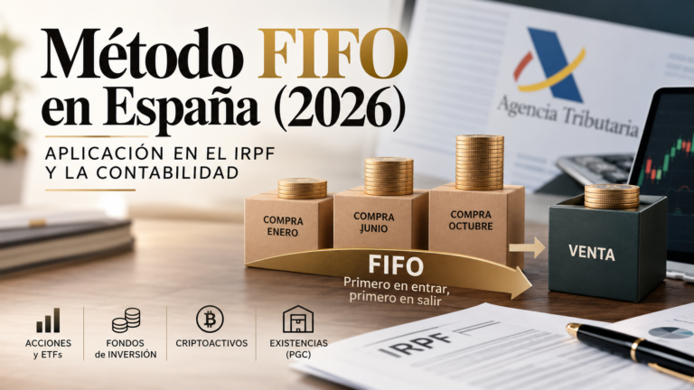 Infografía que ilustra el funcionamiento del método FIFO First In First Out en la valoración de activos e inversiones
