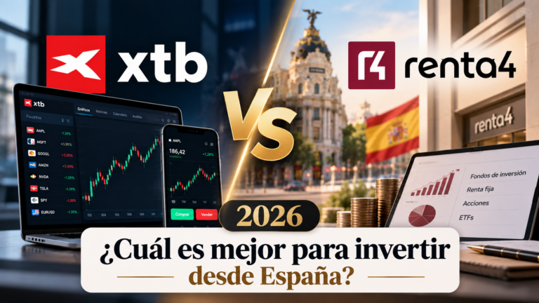 Comparativa entre bróker digital y banco en España: XTB vs Renta 4