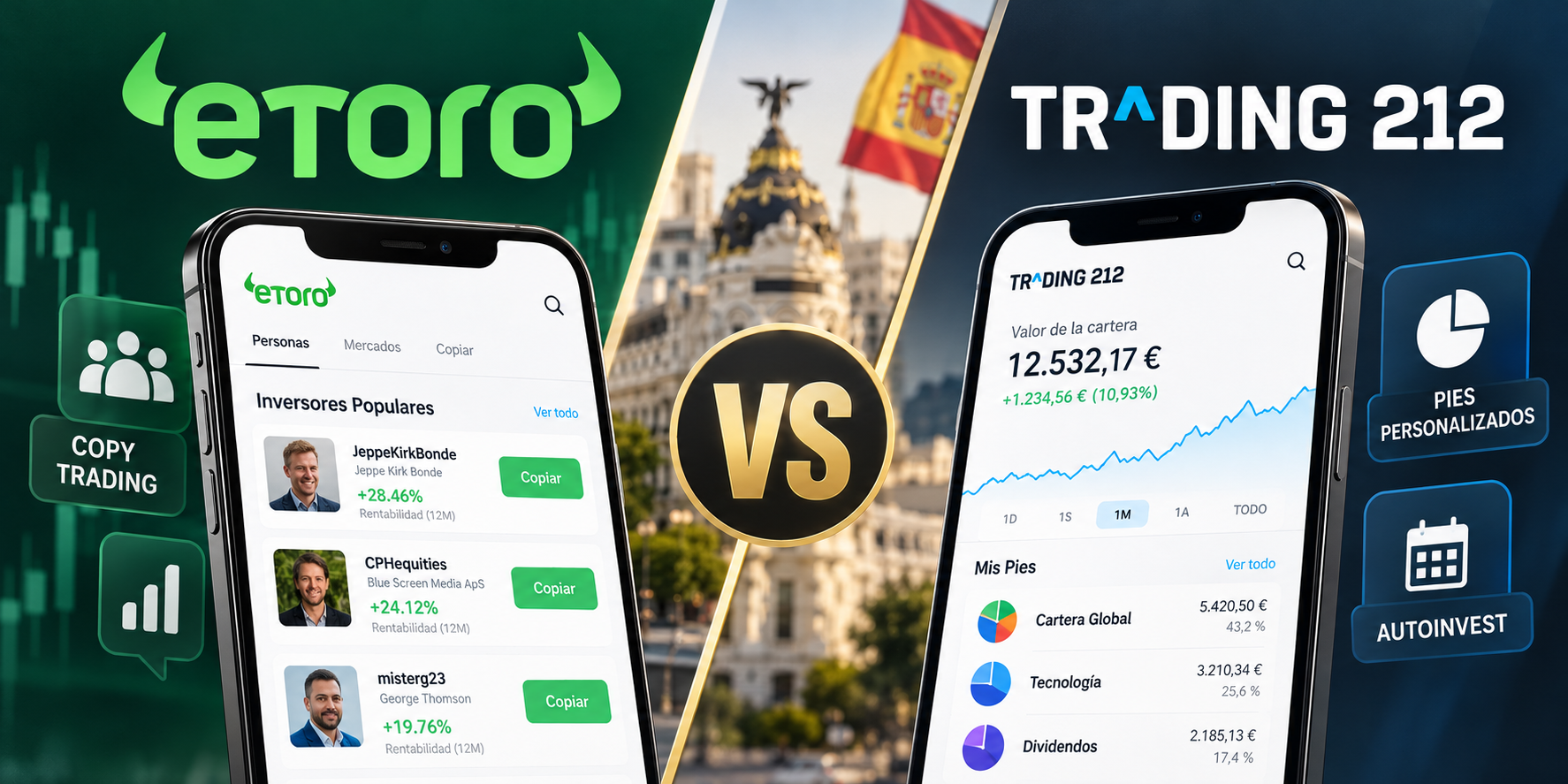 Comparativa entre bróker social y bróker digital: eToro vs Trading 212